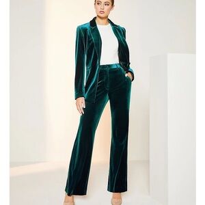 Alex Marie Stretch Velvet High Rise Flat Front Flare Pant, 6